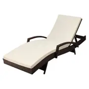 Gardeon Sun Lounge Wicker Lounger Outdoor Furniture Beach Chair Patio Adjustable Cushion