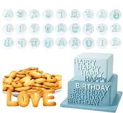 Hysgscwd 26 Alphabet Fondant Cake Mold, Cake Biscuit Mold, Plastic Letter Mold, Cookie Stamp Impress, Embosser Cutter, DIY Biscuit Letter Cutting Machine
