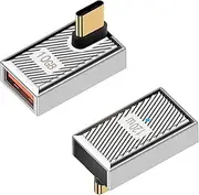 Duttek 120W USB A to USB C Adapter, 90 Degree USB C to USB Adapter, Right Angled USB Type 3.1 Female to USB C Male Converter OTG Fast Charging Compatible with MacBook, Tablet, Samsung Galaxy 2 Pack