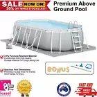 Intex Prism Swimming Pool Above Ground Metal Frame Pool Set Pump & Pool Ladder