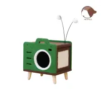 在飛比找momo購物網優惠-【Petpals】墨綠復古相機貓窩(貓跳台/貓窩/貓爬架)