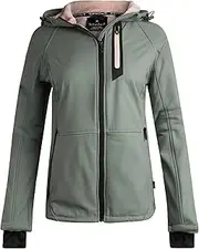 [Spyder] Womens Softshell Jacket - Lightweight Water Resistant Terry Fleece Zip Up Jacket Womens Windbreaker for Hiking (S-XL)