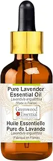 Greenwood Essential Pure Lavender Essential Oil (Lavandula angustifolia) (Made in France) with Glass Dropper 100% Natural Therapeutic Grade Steam Distilled for Personal Care 30ml (1oz)