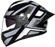 Double Visor Motorcycle Helmet,Modular Flip-Up Motorbike Helmet,DOT/ECE Certified Lightweight Full Face Motorcycle Helmet Scooter Helmet for Adults Men and Women