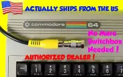 RCA Video Cable + or RF TV Connector Adapter Commodore 64 C64 C-64 Switch Box