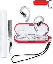 Case for Nothing Ear (Open) Open-Ear Headphones 2024, WUNIAK Soft Silicone Case for Nothing Ear Open Protective Portable Scratch Shock Resistant Shell with Cleaner Kit & Carabiner & Lanyard,Red