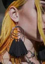 Flanger O-Ring Tassel Earrings