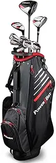 Powerbilt Pro Power Men’s Complete Golf Club Package Set, Right and Left Handed, Standard & Tall Includes Driver, Fairway, Hybrid, 6-PW, Mallet Putter, Stand Bag, 3 Headcovers