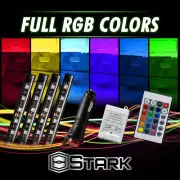48 LED 5050 Wireless Remote RGB Car Interior Floor Under Dash Light Strips 4Pcs