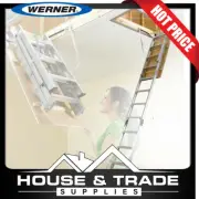 Werner Attic Ladder 2.3m to 3.1m Aluminium Folding Ladder AH2210AZ