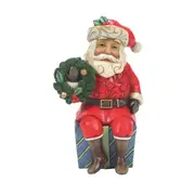 Jim Shore Heartwood Creek Mini Santa Sitting on Gifts