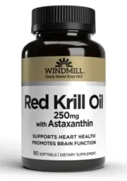 Windmill Red Krill Oil 250 mg w/ Astaxanthin, 90 Softgels 035046003517VL