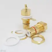 1pair CMC Gold Plated Copper RCA Female Phono Jack Panel Mount Chassis Connector