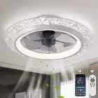 Ceiling Fans Lights 19.7 Inches Flush Mount Ceiling Fan LED Six Speed Wind