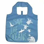 Reusable Grocery Bags - Washable, Foldable, Packable Tote, Save the Oceans