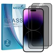 [2 Pack] Privacy Anti-Spy Full Coverage Apple iPhone 14 Pro Max (6.7") Tempered Glass Premium 9H HD Screen Protectors by MEZON (iPhone 14 Pro Max, Privacy) – FREE EXPRESS