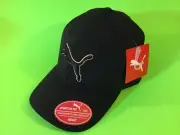 PUMA Stretch Fit Adult Hat Size L/XL Black w/Gold
