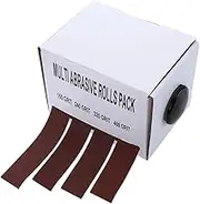 SagaSave 4Pcs Emery Cloth Roll, 150/240/320/400 Grit Multi Abrasive Rolls Pack, Sandpaper Sandband Box, Removable Soft Sandcloth Roll for Metal, Glass, Wood Grinding & Polishing