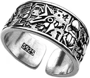 [JWM] Silver Plated Brass Rings for Men Women Boys Girls Adjustable Open Rings