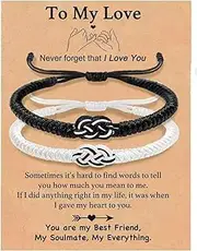 [Generic] Long Distance Couples Bracelets Matching Couple Rings Infinity Distance Relationship Anniversary Valentine Gifts for Couple