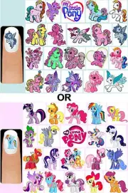 60x MY LITTLE PONY Original or Modern Nail Art Decals + Free Gems Horse Unicorn