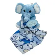 Little Beginnings Blue Elephant Plush and Lovey Baby Security Blanket NWT Soft