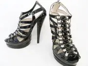 Zoe Wittner Black/Tortoise Shell Platform Heels – Size 38