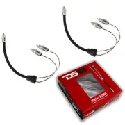 2x DS18 RCA Audio Y Adapter 1 Female 2 Male Jack Splitters Black HQRCA1F2M