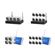 Kvenland 4x 8x Security Camera Wireless 1080P with Monitor Wifi CCTV 8CH NVR Night Vision