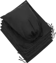 Cotton Blend Drawstring Bags, Black, 12 x 16 inch - 6 pack, Drawstring
