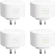 meross Smart Plug WiFi Outlet with Energy Monitor, App Remote Control, Timing Function, Compatible with Alexa, Google Assistant, SmartThings, SAA & RCM Certified - 4 Pack