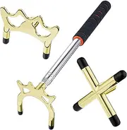 YHAOEN Retractable Billiards Cue Stick Bridge with 3 Pieces Removable Bridge Head, Pool Stick Length Extends Up to 12.8-60IN(32-150CM), Billiards Pool Cue Accessory for Pool Table（Golden）