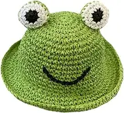 [WRITWAA] Frog Hat Girl Hat Girl Sun Hat Wide Brim Hat Sun Hats Cotton Bucket Sun Hat Beach Sun Hats for Sun Hats for Babies Summer Hats for Women Hat