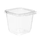 24oz Square Clamshell Food Container - Clear Plastic with Tamper-Proof Lid