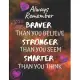 Always Remember You are Braver than you believe - Stronger than you seem & Smarter thank you think Lined Notebook/Journal for Women & Girls - Inspirat