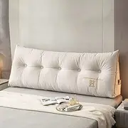 UYSOFRCV Wedge Pillow Headboard Triangular Bed Wedge Pillow for Headboard, Headboard Pillow Reading Pillow for Daybeds and Bunk Beds, Features Removable Washable Cover,White,150 x 50 x 20cm