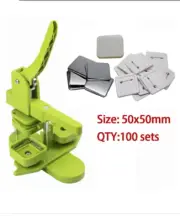 100pcs Square Badge Button Maker 50x50mm Manual Press Badge Machine For DIY Maki