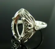 6029 STERLING SILVER RING SETTING, 12X6 MM MARQUISE GEMSTONE, SIZE 10