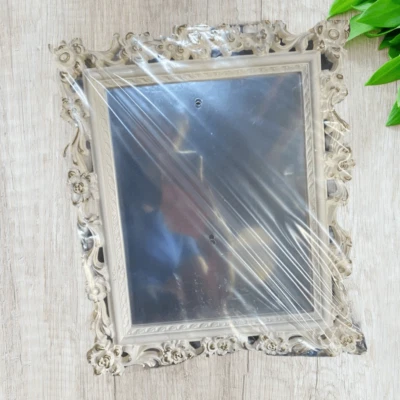 Syroco Hollywood Regency Camelia Vanity Mirror White New in Box/plastic