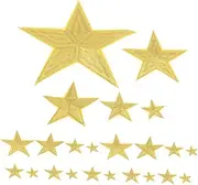SHINEOFI 32pcs Star Iron On Patches Embroidered Small DIY Sewing Appliques Repair Patches for Clothing Bags Backpacks Jackets Jeans Decoration