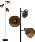 Tree Adjustable Floor Lamp, Retro Metal Floor Lamp, Black/Gold, E27 Socket Max.