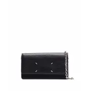 [Maison Margiela] Maison Margiela Four-stitch Leather Wallet-on-chain ONE SIZE BLACK