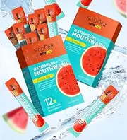 Portable Watermelon Mouthwash, 20 Pack, 10ml Single-Use Portions, Fresh Breath Formula