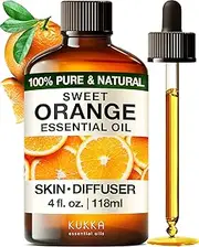 Kukka Sweet Orange Essential Oils - Pure | Natural Sweet Orange Oil for Diffuser, Skin & Aromatherapy - 4 fl oz