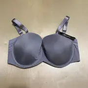 Paramour Size 38DD Women's Marvelous Side Smoother Seamless Bra Gray Sleet Blue
