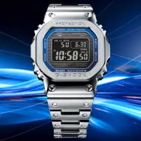 在飛比找momo購物網優惠-【CASIO 卡西歐】G-SHOCK 金屬藍 太陽能智慧藍芽