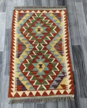Handmade Kilim Rug,Flat Weave Wool Rug 95 CM X 58 CM, Door Mat ( KAS#706)