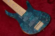 Electric Bass Guitar D'mark Alpha 6 Special Reserve Series Blue Pioppo & Case