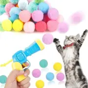 30Pcs Cat Ball Toy Launcher Gun, Cat Balls Fetch Toy, 30Pcs Plush Fuzzy Balls