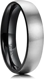 [King Will] BASIC 5MM/6MM/7MM Silver Titanium Ring Wedding Ring For Men Women Couple Ring Brushed/Matte Domed/Step Edge Comfort Fit